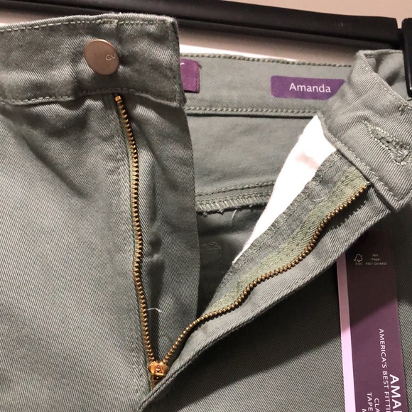 Gloria Vanderbilt Amanda Pants Women 14 Average Stretch Rhinestone Sweet Basil - Picture 2 of 11